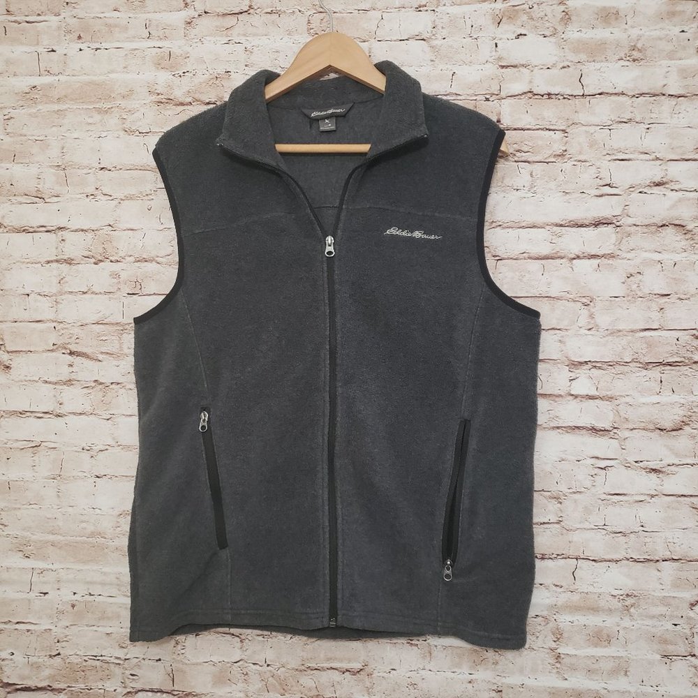 Men's Size M Eddie Bauer Black Smoke Full Zip Vest